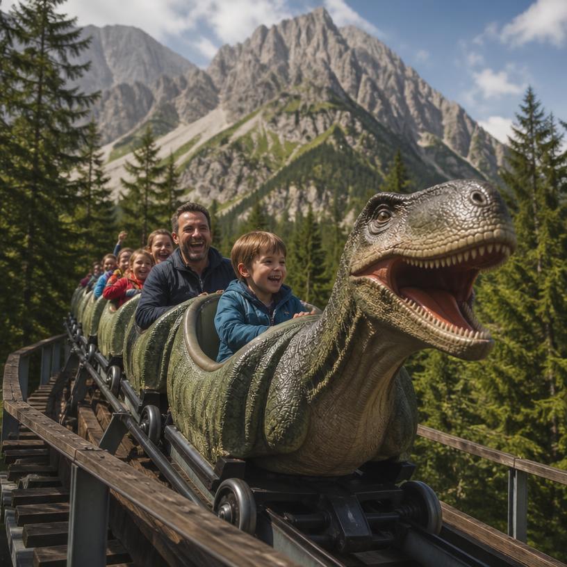 Dinos auf Achterbahn der Erinnerung
