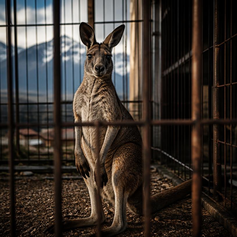 Wie ein Känguru im Käfig
