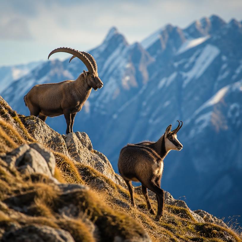 Majestätische Gebirgskönige: Gams und Steinbock im Alpenrausch!