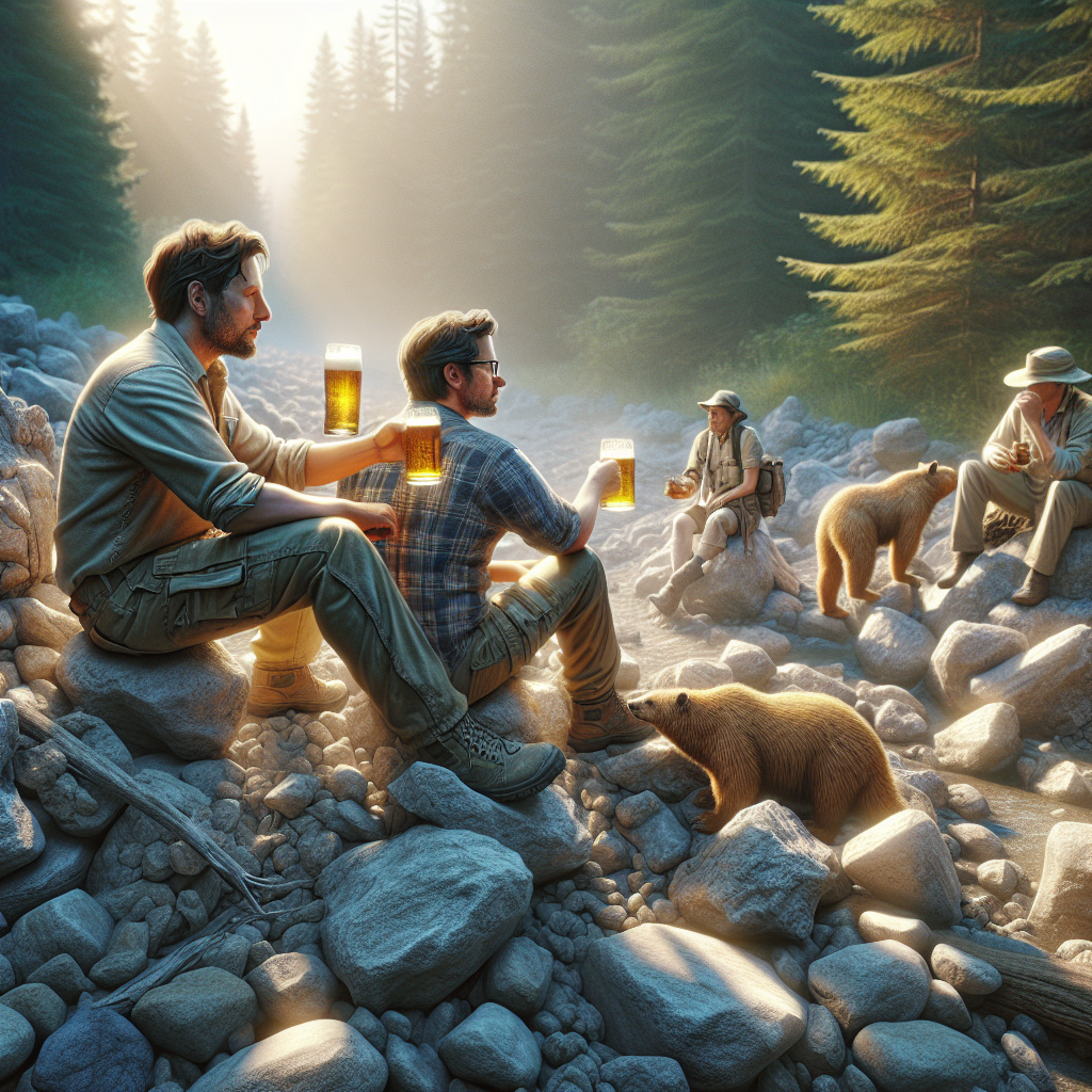 Naturfreunde und Geologen bei einem Bier